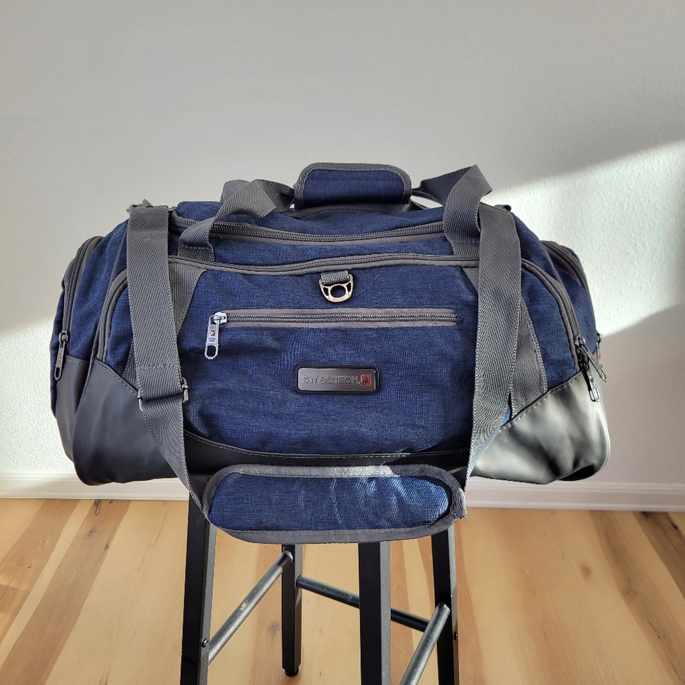 Blue and Gray Swiss Tech‎ Duffel Bag